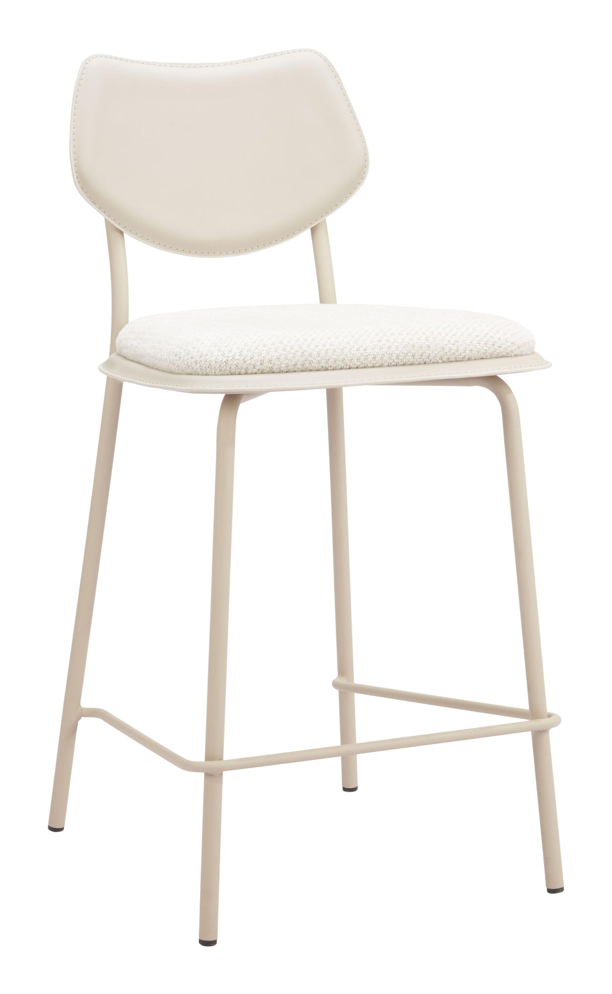 ZUO Zeal Counter Stool (Set of 4) Light Gray & Beige