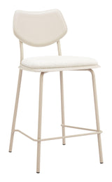 ZUO Zeal Counter Stool (Set of 4) Light Gray & Beige