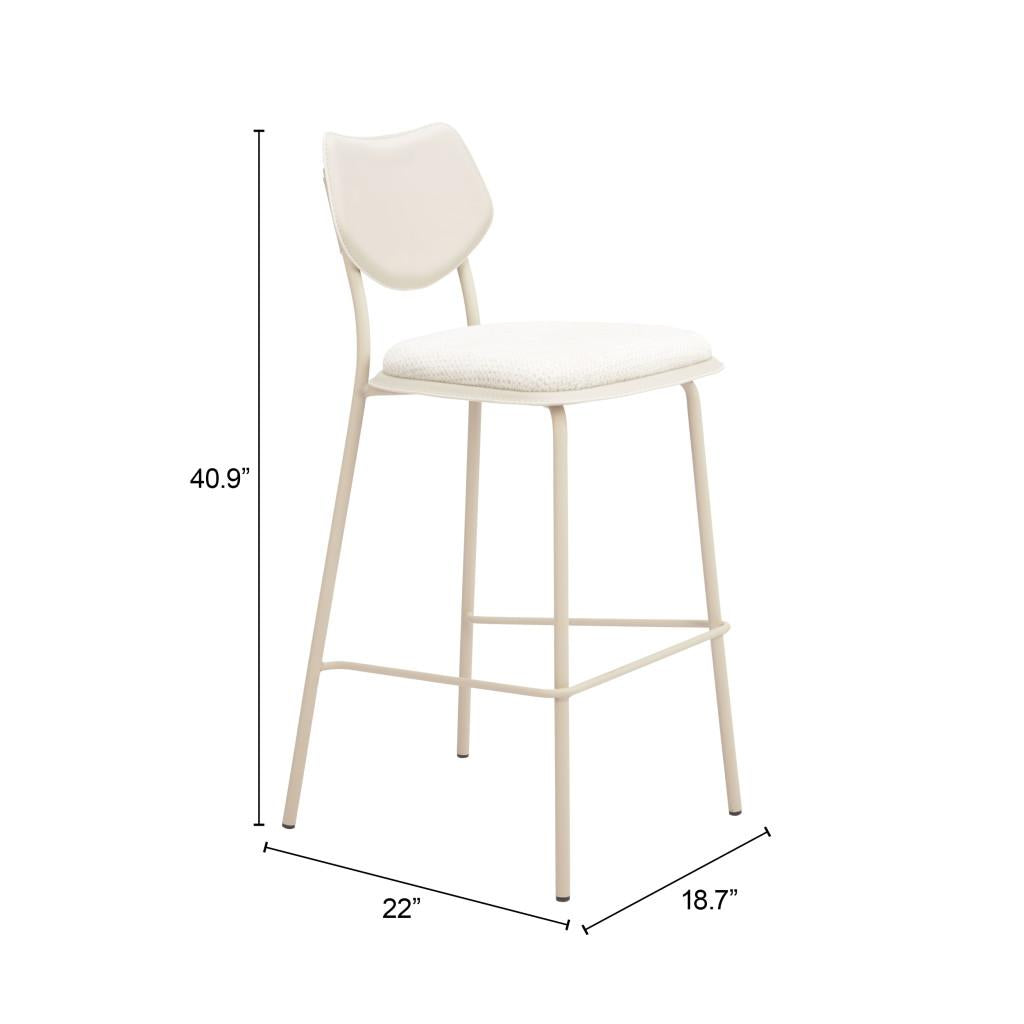ZUO Zeal Barstool (Set of 4) Light Gray