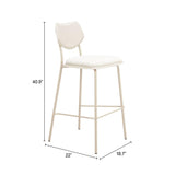 ZUO Zeal Barstool (Set of 4) Light Gray