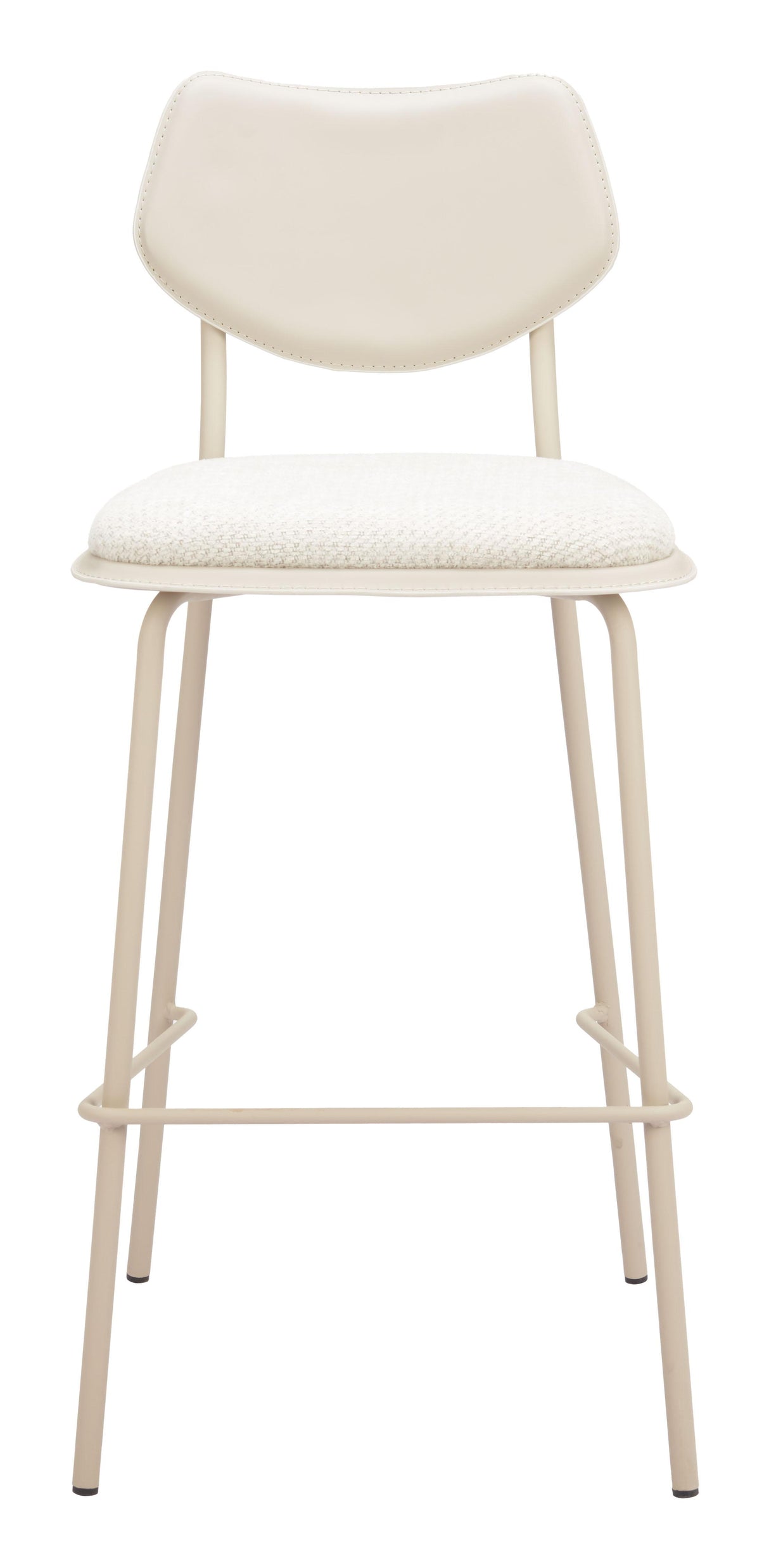 ZUO Zeal Barstool (Set of 4) Light Gray & Beige