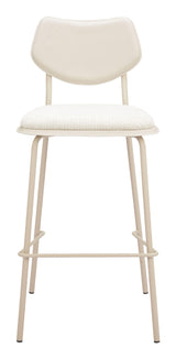 ZUO Zeal Barstool (Set of 4) Light Gray & Beige