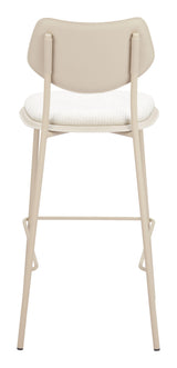 ZUO Zeal Barstool (Set of 4) Light Gray & Beige