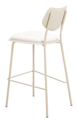 ZUO Zeal Barstool (Set of 4) Light Gray & Beige