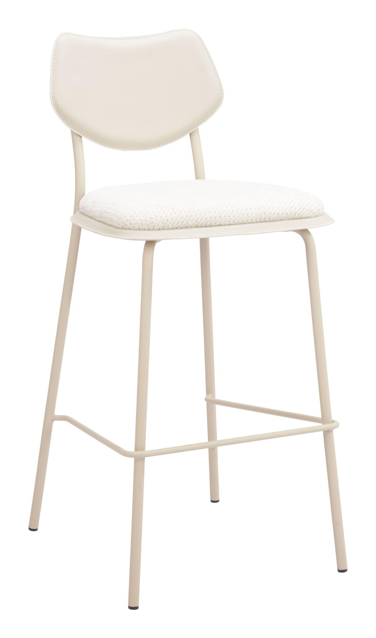 ZUO Zeal Barstool (Set of 4) Light Gray & Beige