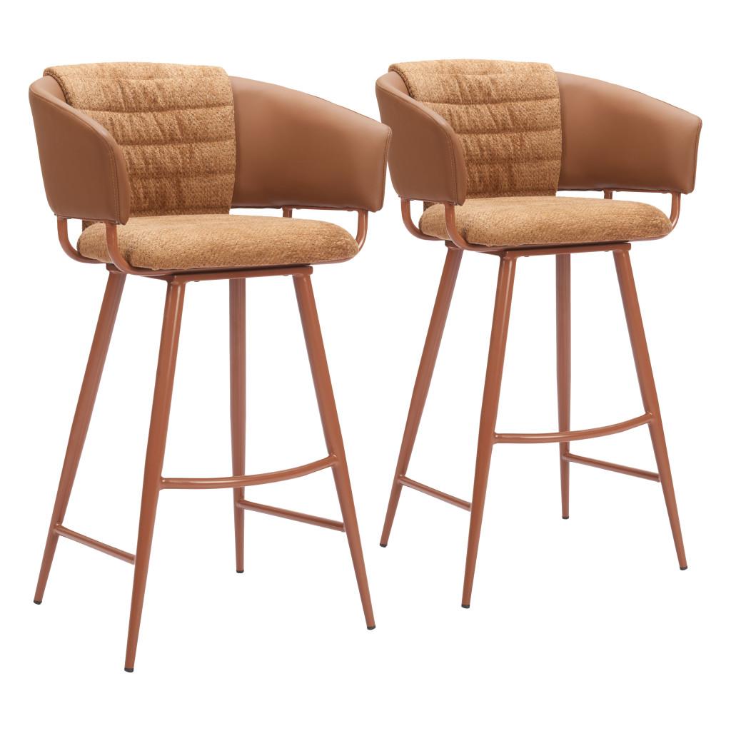 ZUO Juno Barstool (Set of 2) Brown