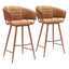 ZUO Juno Barstool (Set of 2) Brown
