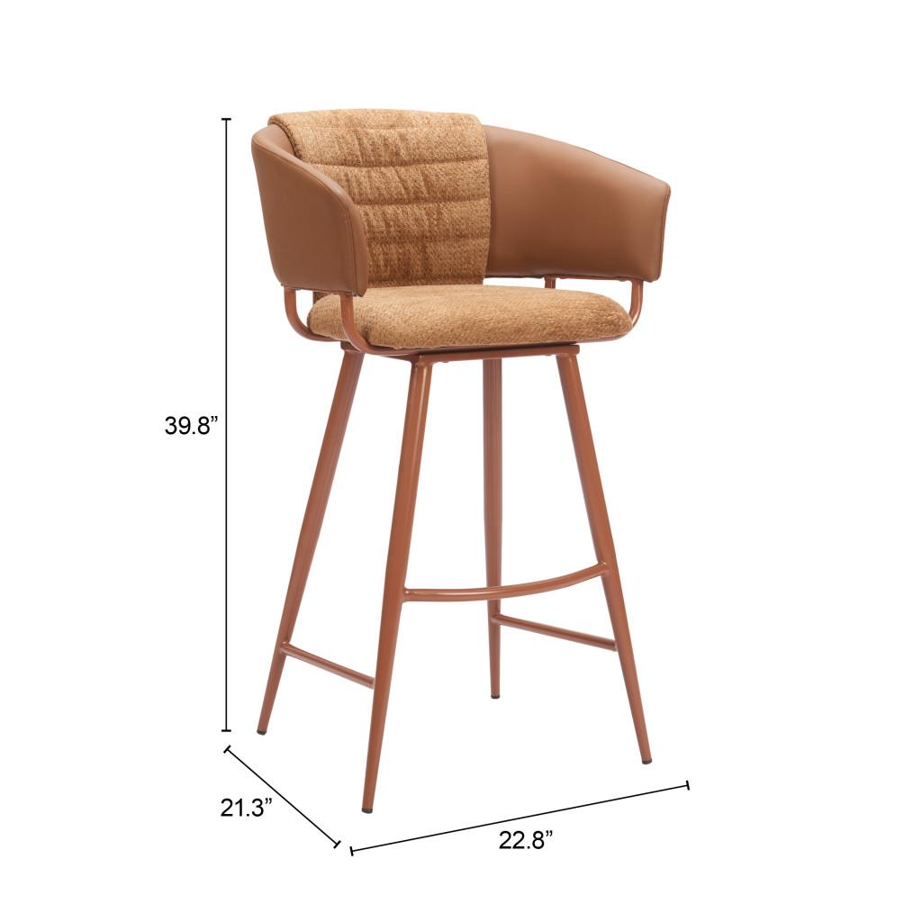 ZUO Juno Barstool (Set of 2) Brown