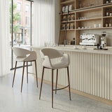 ZUO Limay Barstool Beige & Walnut