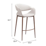 ZUO Limay Barstool (Set of 2) Beige & Walnut