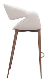 ZUO Limay Barstool Beige & Walnut