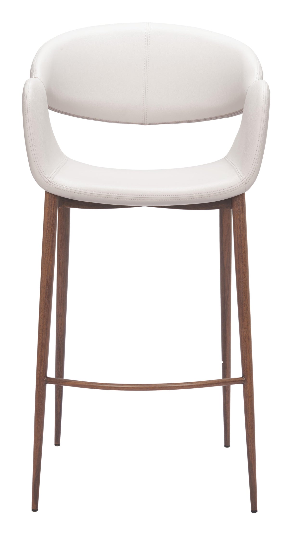 ZUO Limay Barstool Beige & Walnut