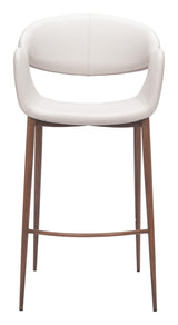 ZUO Limay Barstool Beige & Walnut