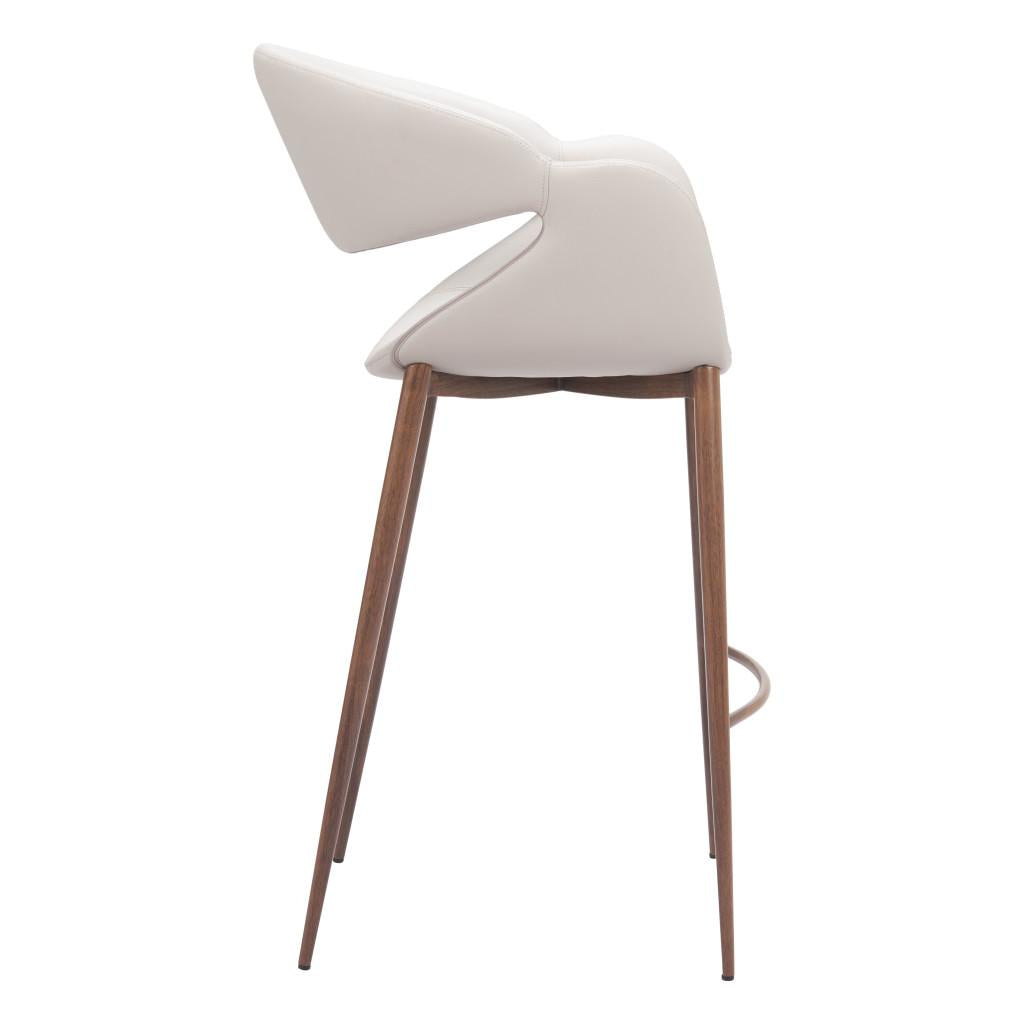 ZUO Limay Barstool (Set of 2) Beige & Walnut