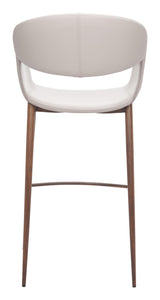 ZUO Limay Barstool Beige & Walnut