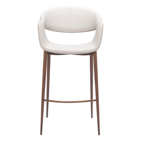 ZUO Limay Barstool (Set of 2) Beige & Walnut