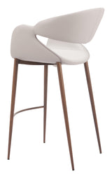 ZUO Limay Barstool Beige & Walnut