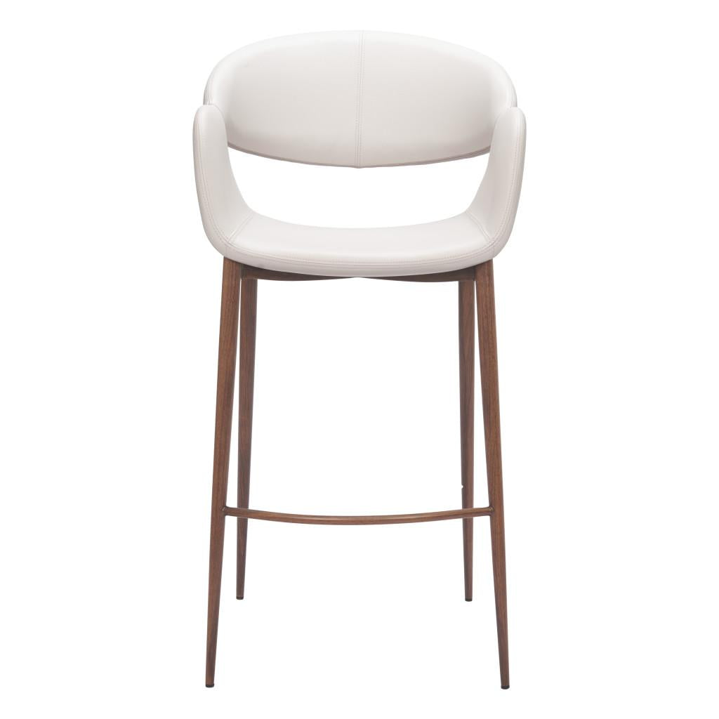 ZUO Limay Barstool (Set of 2) Beige & Walnut
