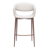 ZUO Limay Barstool (Set of 2) Beige & Walnut