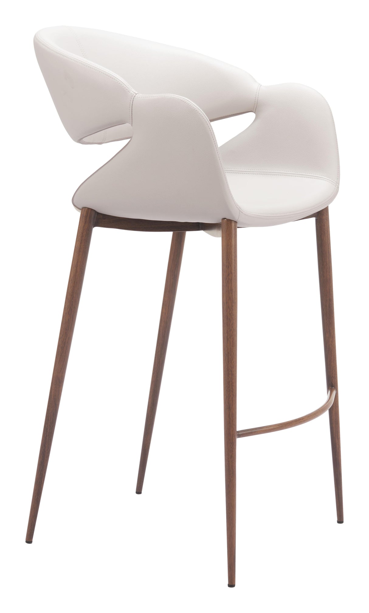 ZUO Limay Barstool Beige & Walnut