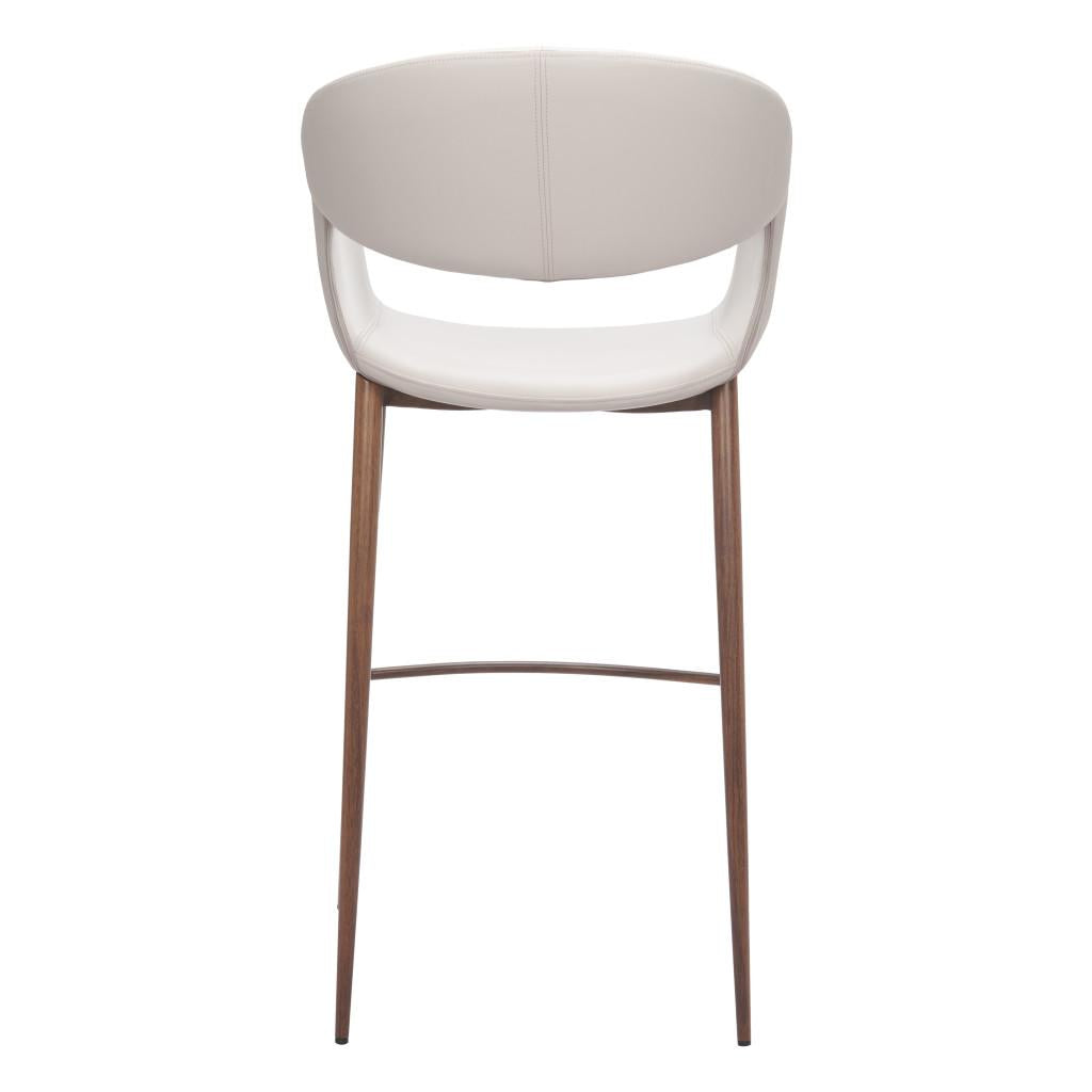 ZUO Limay Barstool (Set of 2) Beige & Walnut