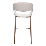 ZUO Limay Barstool (Set of 2) Beige & Walnut
