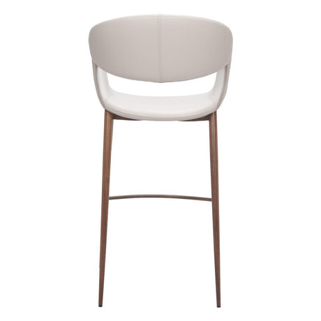 ZUO Limay Barstool (Set of 2) Beige & Walnut