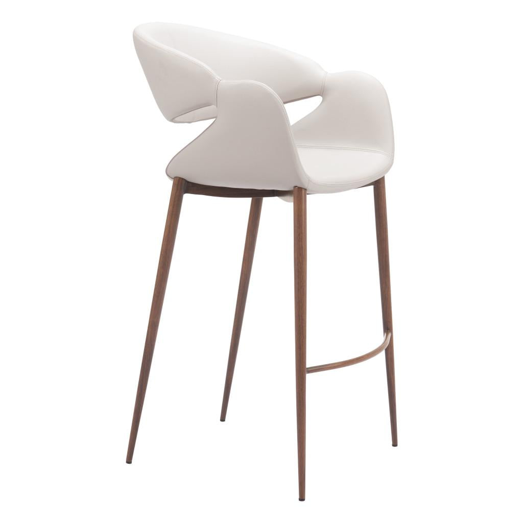ZUO Limay Barstool (Set of 2) Beige & Walnut