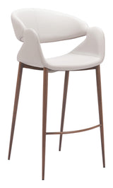 ZUO Limay Barstool Beige & Walnut