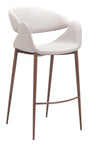 ZUO Limay Barstool Beige & Walnut