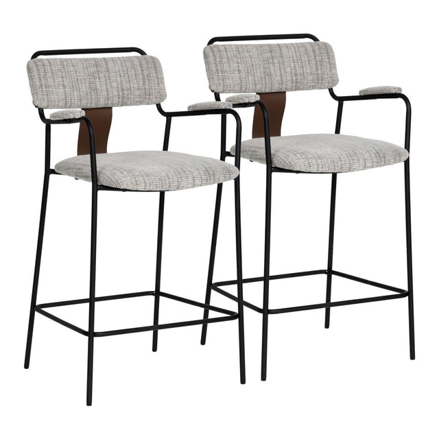 ZUO Couva Counter Stool (Set of 2) Gray Tweed