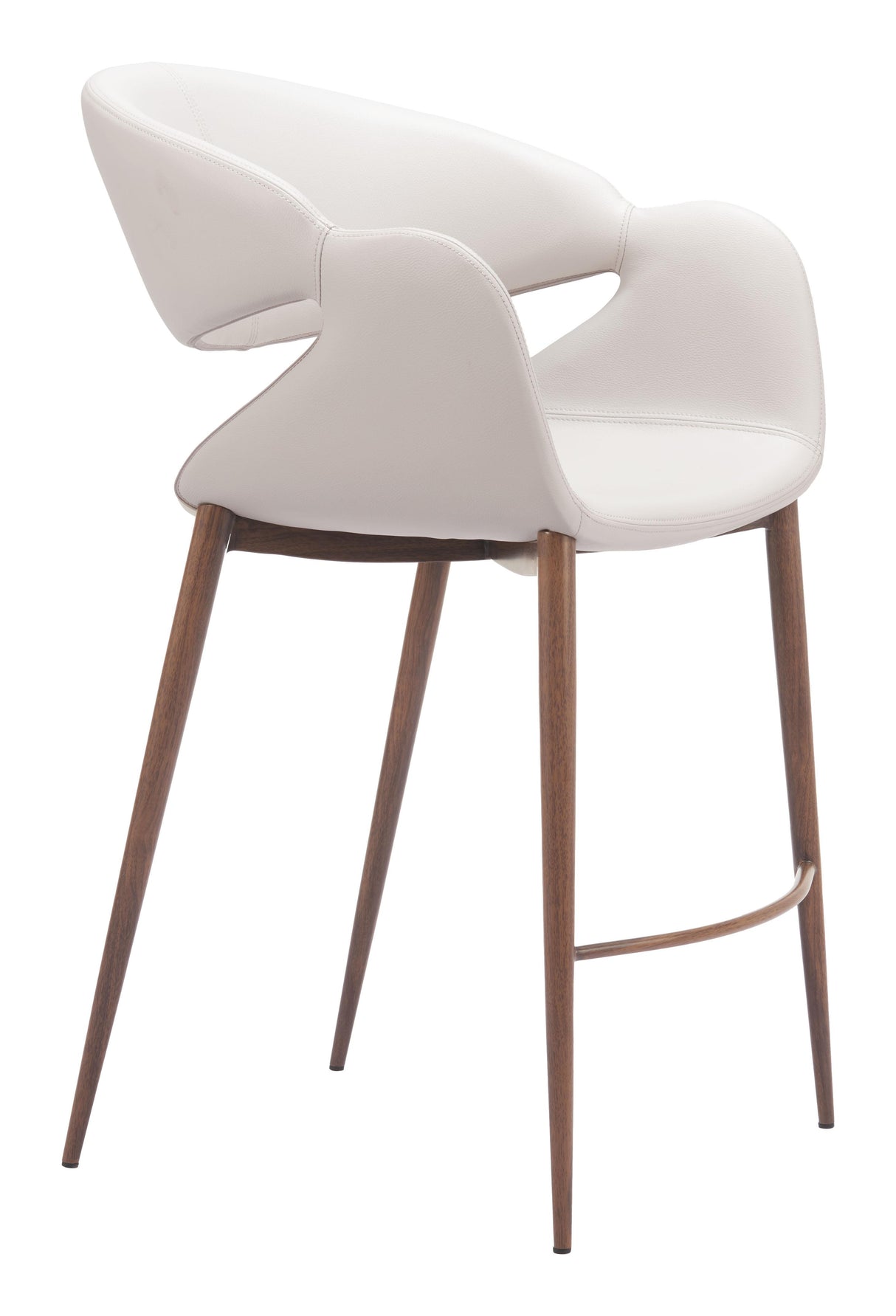 ZUO Limay Counter Stool Beige & Walnut
