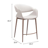 ZUO Limay Counter Stool (Set of 2) Beige & Walnut