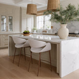 ZUO Limay Counter Stool Beige & Walnut