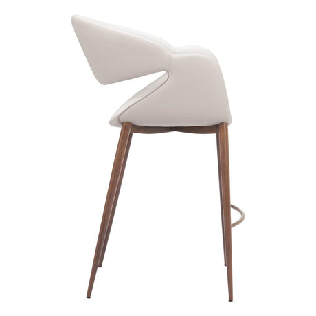 ZUO Limay Counter Stool (Set of 2) Beige & Walnut
