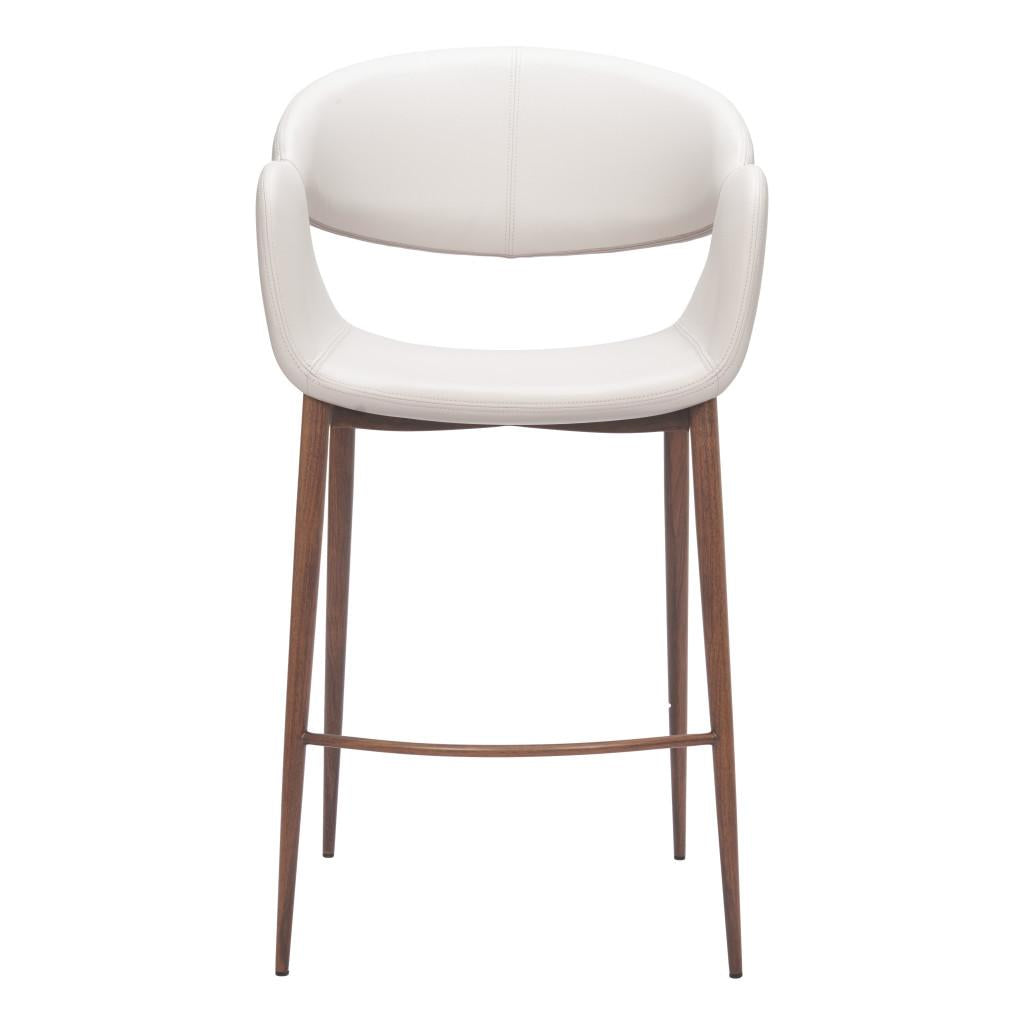 ZUO Limay Counter Stool (Set of 2) Beige & Walnut