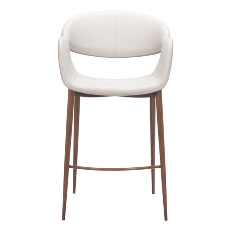 ZUO Limay Counter Stool (Set of 2) Beige & Walnut