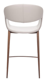 ZUO Limay Counter Stool Beige & Walnut