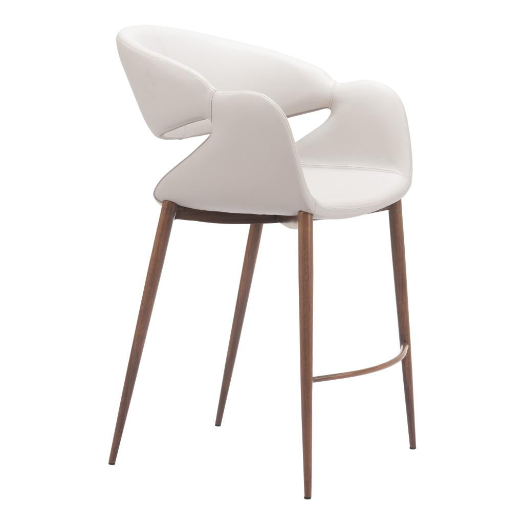 ZUO Limay Counter Stool (Set of 2) Beige & Walnut