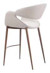 ZUO Limay Counter Stool Beige & Walnut