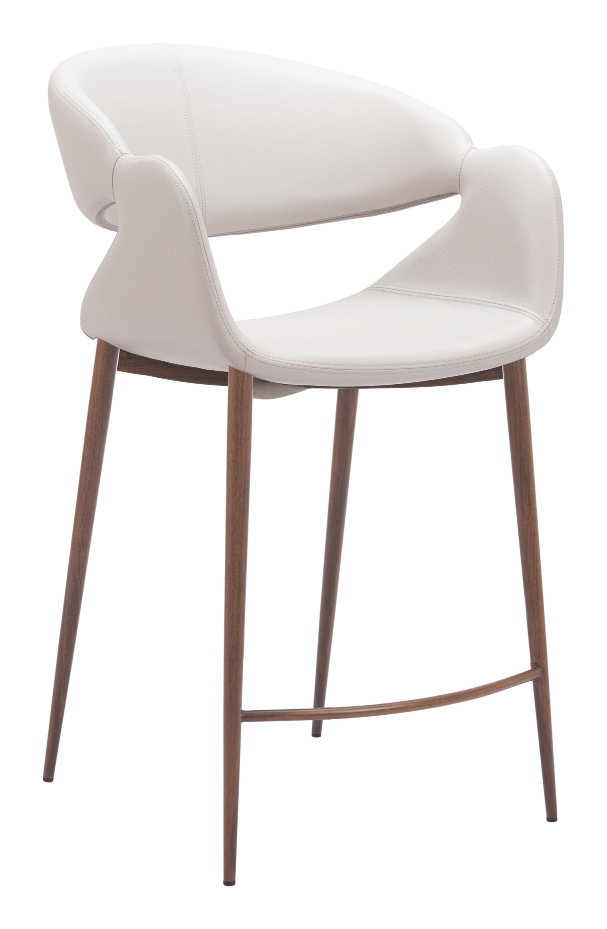 ZUO Limay Counter Stool Beige & Walnut