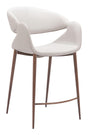ZUO Limay Counter Stool Beige & Walnut
