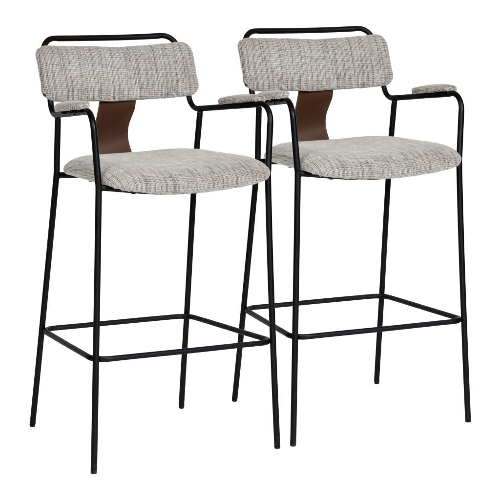 ZUO Couva Barstool (Set of 2) Gray Tweed