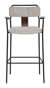 ZUO Couva Barstool (Set of 2) Gray Tweed