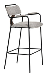 ZUO Couva Barstool (Set of 2) Gray Tweed