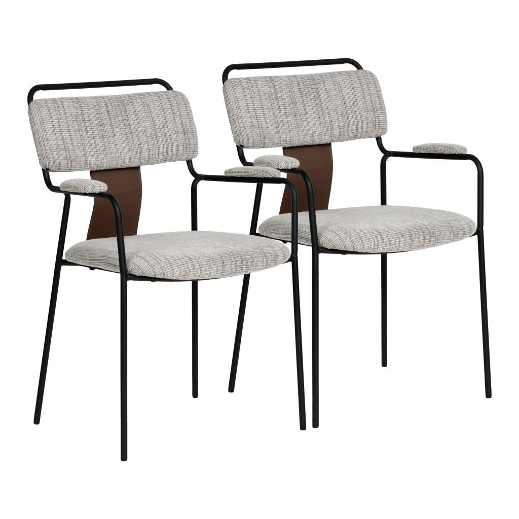 ZUO Couva Dining Chair (Set of 2) Gray Tweed