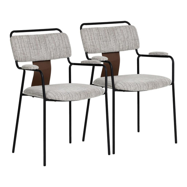 ZUO Couva Dining Chair (Set of 2) Gray Tweed