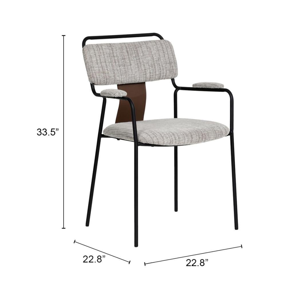 ZUO Couva Dining Chair (Set of 2) Gray Tweed