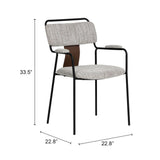 ZUO Couva Dining Chair (Set of 2) Gray Tweed