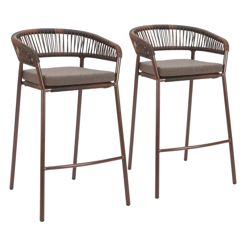 ZUO Skye Barstool (Set of 2) Brown